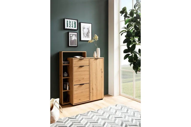 Skoskåp Wohnling Massa 2 fällbara fack för 12 par Folierad spånskiva med 1 dörrhylla - Förvaring - Sko- & klädförvaring - Skoförvaring