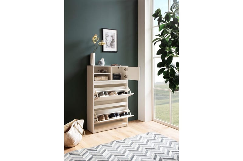 Skoskåp Wohnling med 2 utfällbara fack 1 dörr melaminbelagd mdf modern - Förvaring - Sko- & klädförvaring - Skoförvaring
