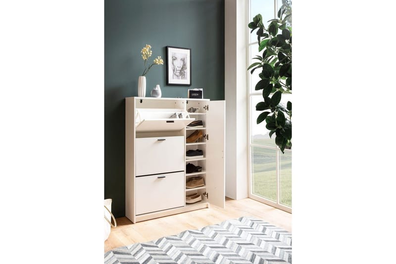 Skoskåp Wohnling med 3 fällbara fack 1 dörr melaminbelagd MDF modern - Förvaring - Sko- & klädförvaring - Skoförvaring