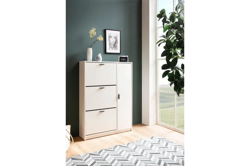 Skoskåp Wohnling med 3 fällbara fack 1 dörr melaminbelagd MDF modern - Förvaring - Sko- & klädförvaring - Skoförvaring