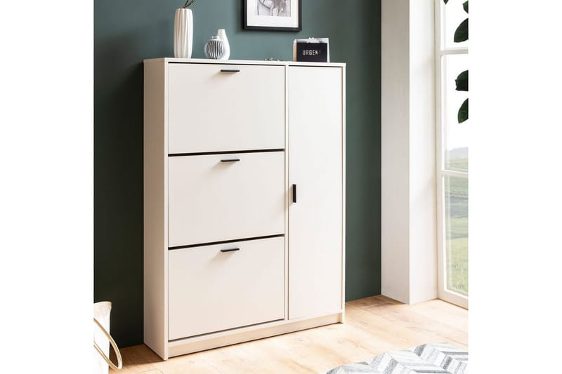 Skoskåp Wohnling med 3 fällbara fack 1 dörr melaminbelagd MDF modern - Förvaring - Sko- & klädförvaring - Skoförvaring