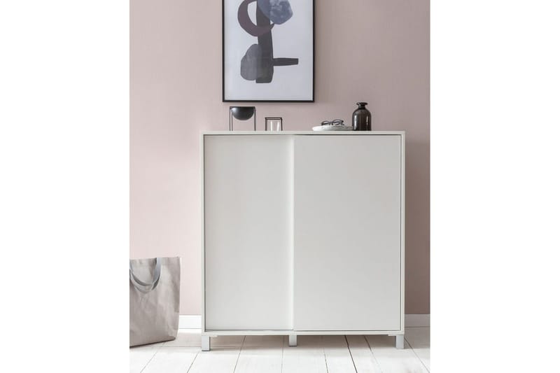 Skoskåp Wohnling melaminbelagd MDF, skjutdörrar, för 20 par Vit - Vit - Förvaring - Sko- & klädförvaring - Skoförvaring