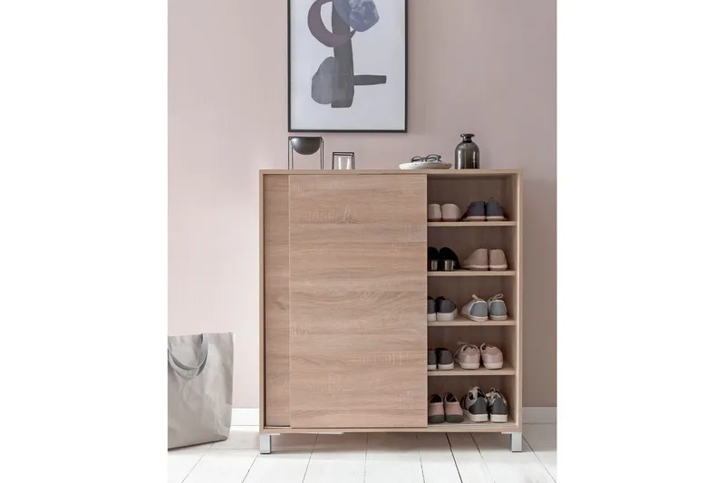 Skoskåp Wohnling melaminbelagd MDF, skjutdörrar, för 20 par Sonoma - Sonoma - Förvaring - Sko- & klädförvaring - Skoförvaring