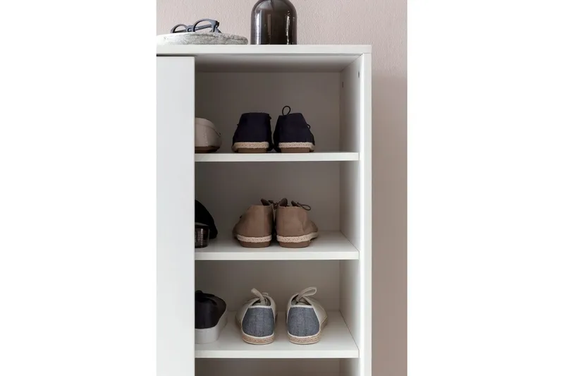 Skoskåp Wohnling melaminbelagd MDF, skjutdörrar, för 20 par Vit - Vit - Förvaring - Sko- & klädförvaring - Skoförvaring