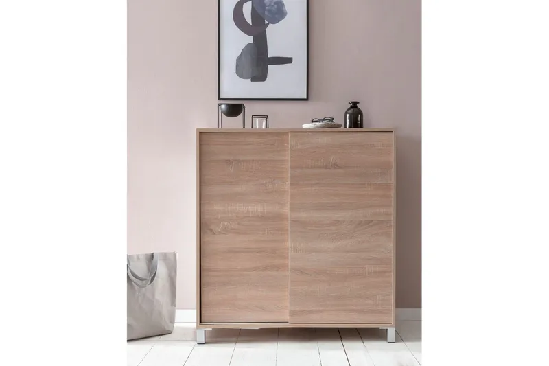 Skoskåp Wohnling melaminbelagd MDF, skjutdörrar, för 20 par Sonoma - Sonoma - Förvaring - Sko- & klädförvaring - Skoförvaring