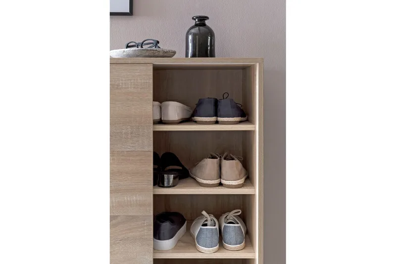 Skoskåp Wohnling melaminbelagd MDF, skjutdörrar, för 20 par Sonoma - Sonoma - Förvaring - Sko- & klädförvaring - Skoförvaring