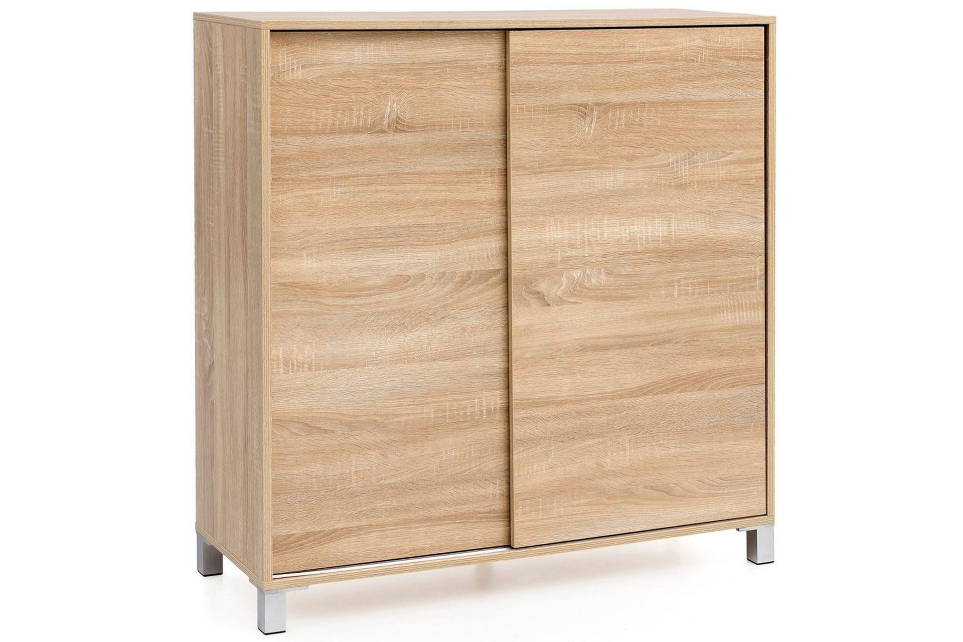 skoskåp wohnling melaminbelagd mdf, skjutdörrar, för 20 par sonoma - sonoma