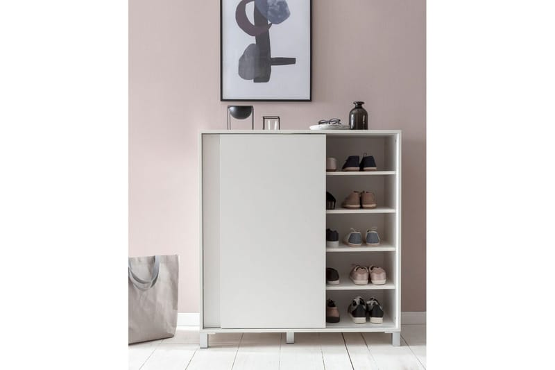 Skoskåp Wohnling melaminbelagd MDF, skjutdörrar, för 20 par Vit - Vit - Förvaring - Sko- & klädförvaring - Skoförvaring