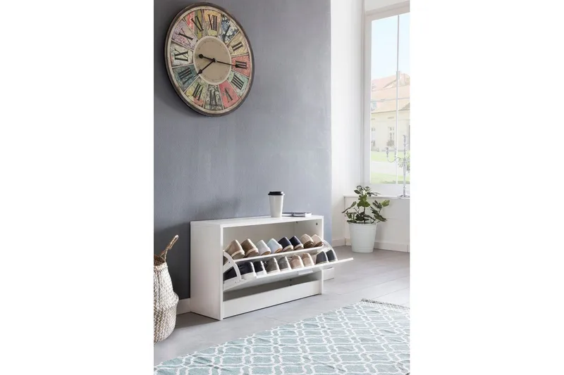 Skoskåp Wohnling SPLIT med fällbara fack, foliebelagd spånskiva Vit - Vit - Förvaring - Sko- & klädförvaring - Skoförvaring