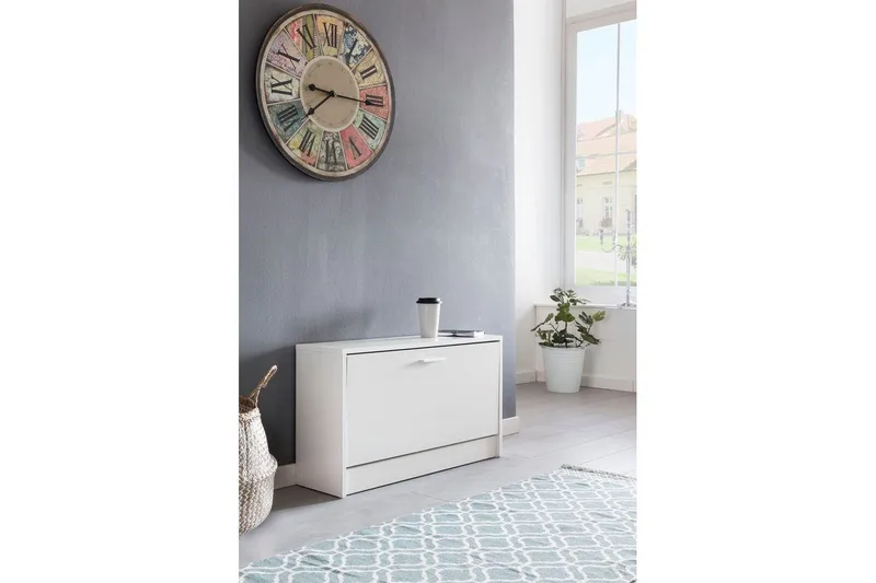 Skoskåp Wohnling SPLIT med fällbara fack, foliebelagd spånskiva Vit - Vit - Förvaring - Sko- & klädförvaring - Skoförvaring