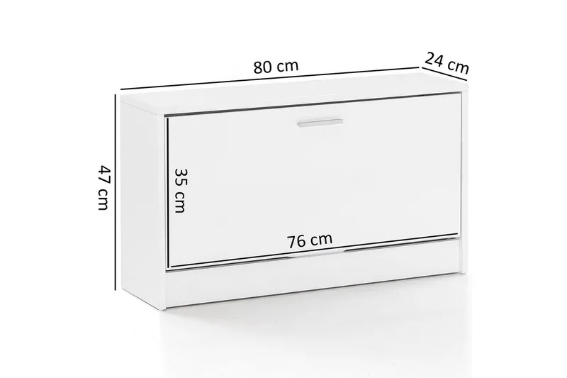 Skoskåp Wohnling SPLIT med fällbara fack, foliebelagd spånskiva Vit - Vit - Förvaring - Sko- & klädförvaring - Skoförvaring