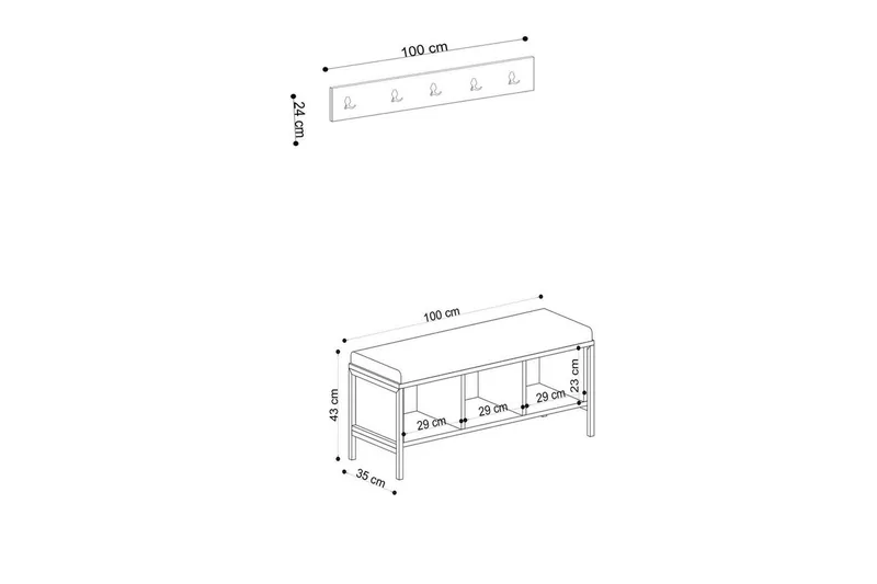 Talric Skoskåp 100 cm - Natur - Förvaring - Sko- & klädförvaring - Skoförvaring