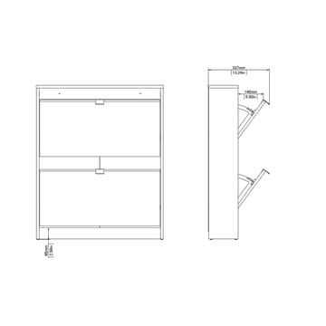 Tenor Skoskåp med 2 fack 70x16x85 cm - Förvaring - Sko- & klädförvaring - Skoförvaring