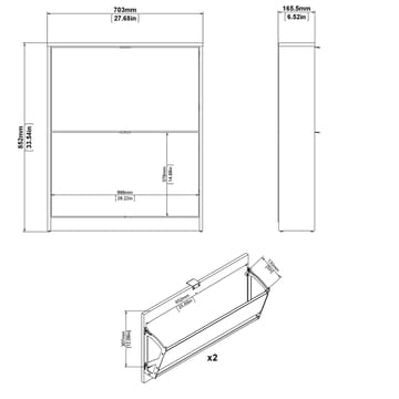 Tenor Skoskåp med 2 fack 70x16x85 cm - Förvaring - Sko- & klädförvaring - Skoförvaring