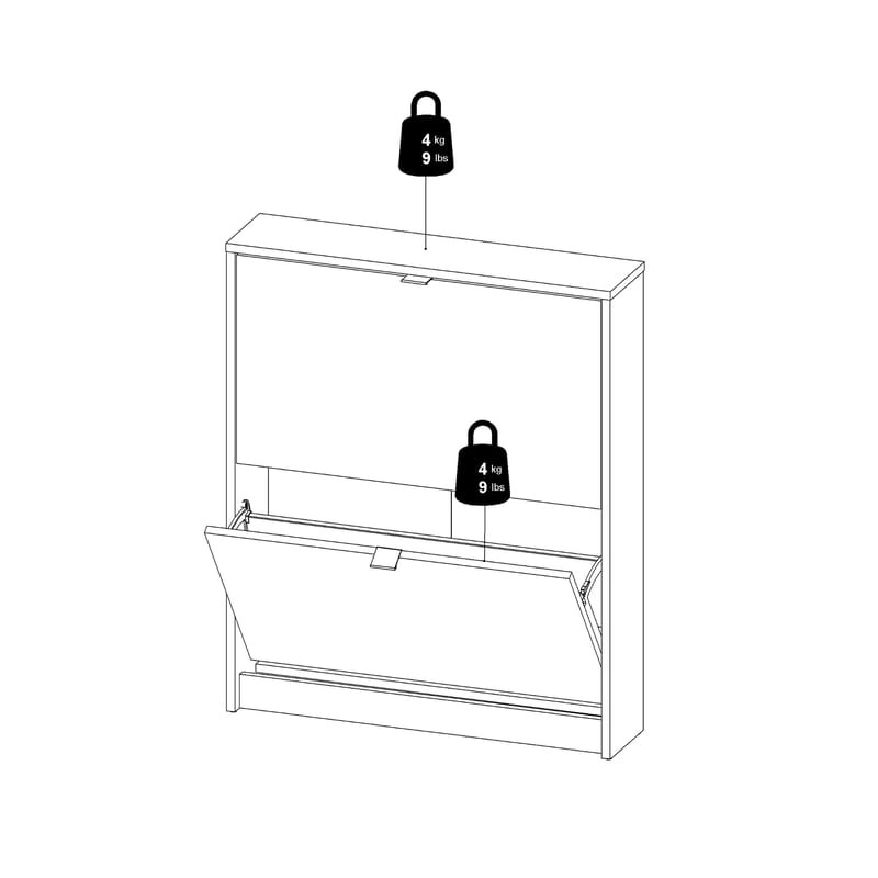 Tenor Skoskåp med 2 fack 70x16x85 cm - Förvaring - Sko- & klädförvaring - Skoförvaring