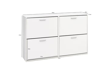 Terreri Skoskåp 120x24 cm - Vit - Förvaring - Sko- & klädförvaring - Skoförvaring