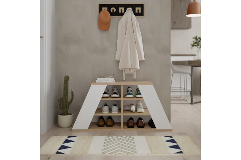 Toya Skoskåp 105,5 cm - Ek/Vit - Förvaring - Sko- & klädförvaring - Skoförvaring