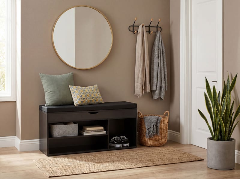 Ulvena Skobänk med sits 104x51x32 cm - svart - Förvaring - Sko- & klädförvaring - Skoförvaring - Bänk med skoförvaring