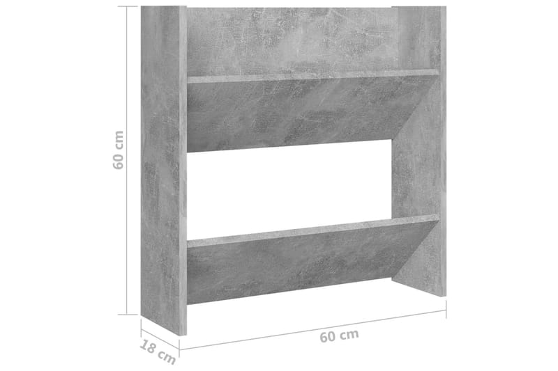 Väggmonterat skoställ 2 st betonggrå 60x18x60 cm spånskiva - Betonggrå - Förvaring - Sko- & klädförvaring - Skoförvaring