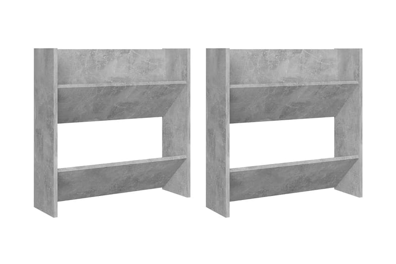 Väggmonterat skoställ 2 st betonggrå 60x18x60 cm spånskiva - Betonggrå - Förvaring - Sko- & klädförvaring - Skoförvaring