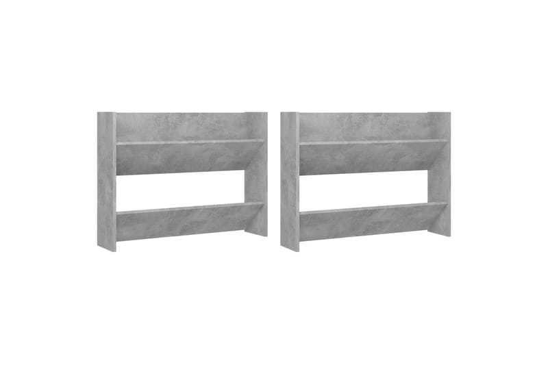 Väggmonterat skoställ 2 st betonggrå 80x18x60 cm spånskiva - Betonggrå - Förvaring - Sko- & klädförvaring - Skoförvaring