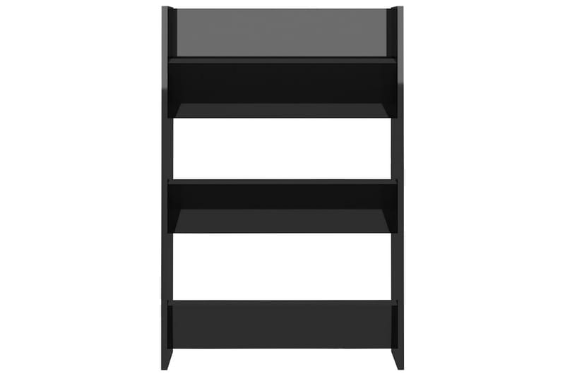 Väggmonterat skoställ 2 st svart högglans 60x18x90 cm spånsk - Svart högglans - Förvaring - Sko- & klädförvaring - Skoförvaring