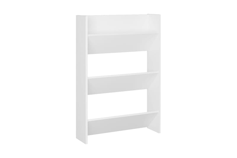 Väggmonterat skoställ 2 st vit 60x18x90 cm spånskiva - Vit - Förvaring - Sko- & klädförvaring - Skoförvaring