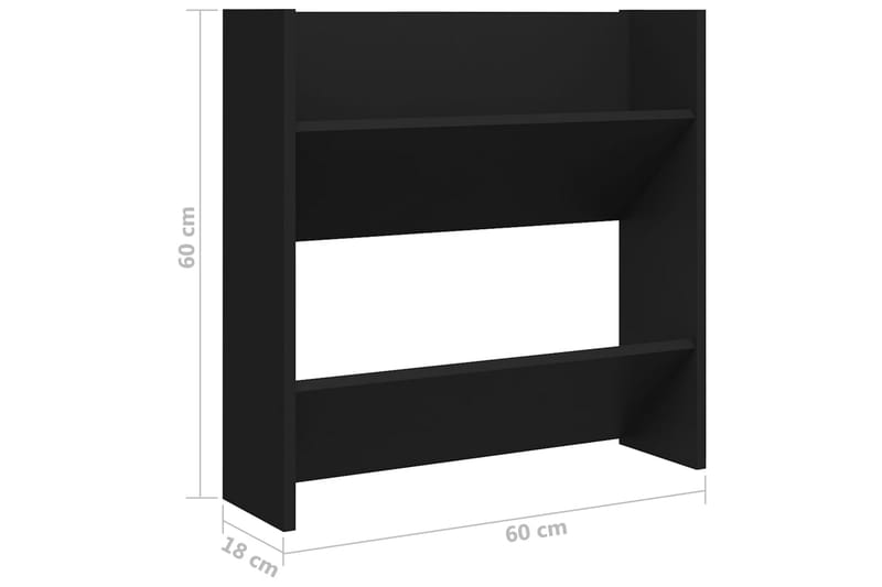 Väggmonterat skoställ 4 st svart 60x18x60 cm spånskiva - Svart - Förvaring - Sko- & klädförvaring - Skoförvaring