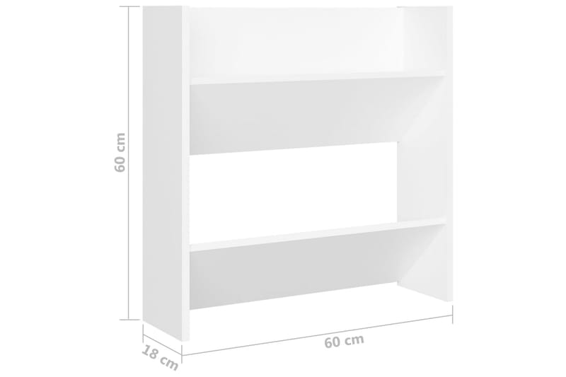 Väggmonterat skoställ 4 st vit 60x18x60 cm spånskiva - Vit - Förvaring - Sko- & klädförvaring - Skoförvaring
