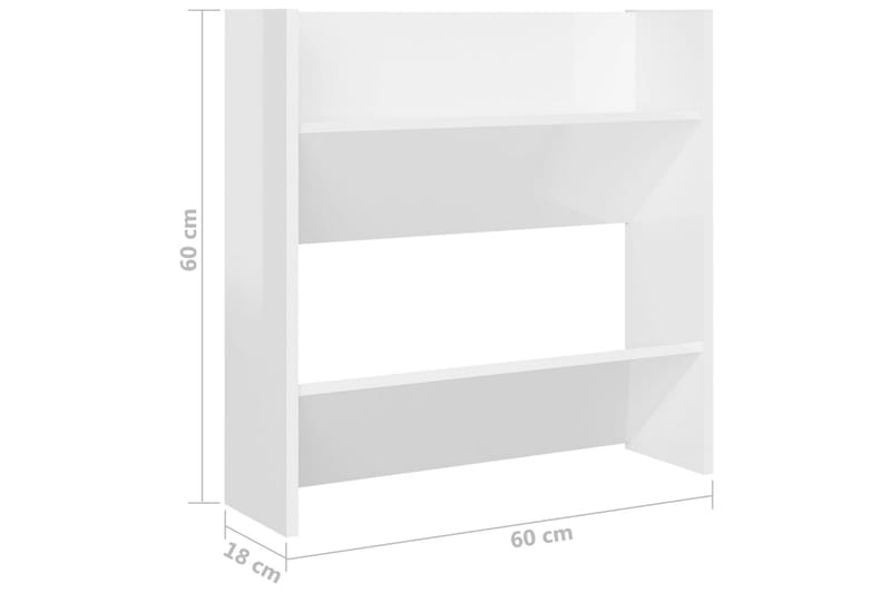 Väggmonterat skoställ 4 st vit högglans 60x18x60 cm spånskiv - Vit högglans - Förvaring - Sko- & klädförvaring - Skoförvaring