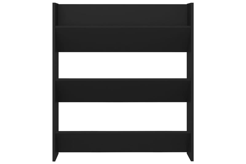 Väggmonterat skoställ svart 80x18x90 cm spånskiva - Svart - Förvaring - Sko- & klädförvaring - Skoförvaring