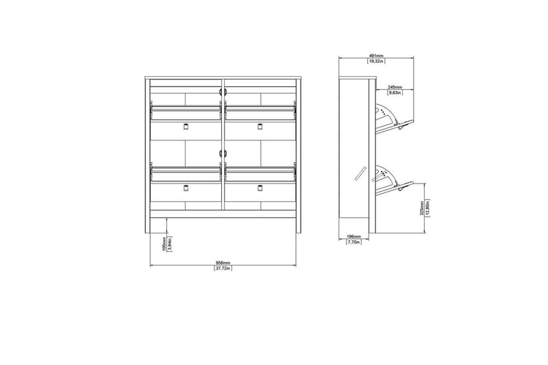 Vallvidera Skoskåp 102,6 cm - Svart - Förvaring - Sko- & klädförvaring - Skoförvaring