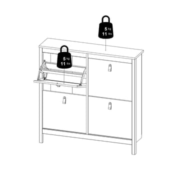 Vallvidera Skoskåp med 4 fack 103x25x103 cm - Förvaring - Sko- & klädförvaring - Skoförvaring