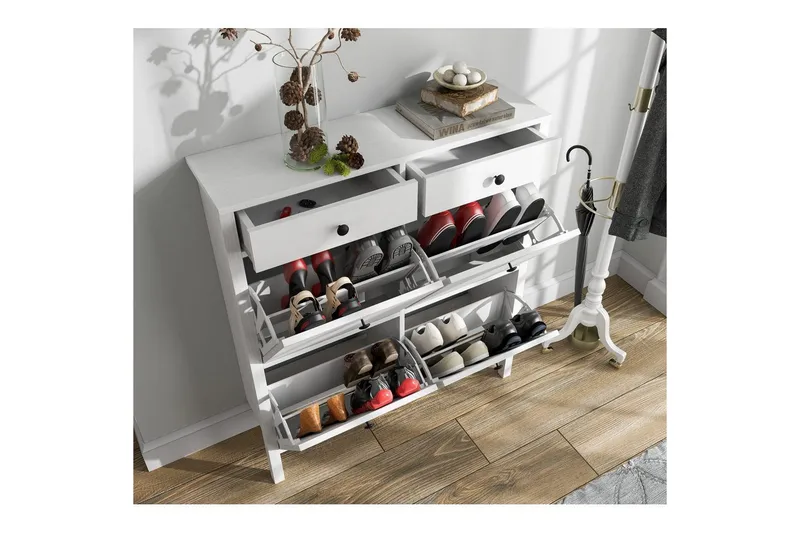 Veylin Skoskåp 101 cm - Natur/Vit - Förvaring - Sko- & klädförvaring - Skoförvaring