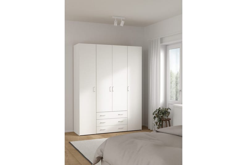 Space Garderob 154x200 cm - Vit - Förvaring - Sko- & klädförvaring - Garderober & garderobssystem