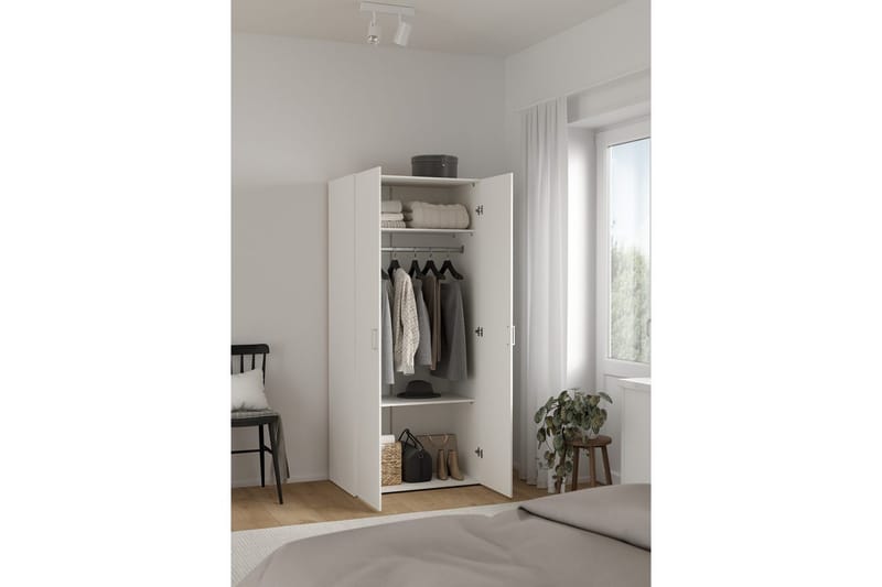 Space Garderob 78x175 cm - Vit - Förvaring - Sko- & klädförvaring - Garderober & garderobssystem