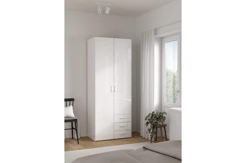 Space Garderob 78x200 cm - Vit - Förvaring - Sko- & klädförvaring - Garderober & garderobssystem