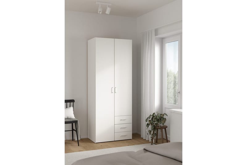 Space Garderob 78x200 cm - Vit - Förvaring - Sko- & klädförvaring - Garderober & garderobssystem