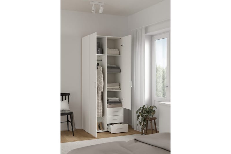 Space Garderob 78x200 cm - Vit - Förvaring - Sko- & klädförvaring - Garderober & garderobssystem