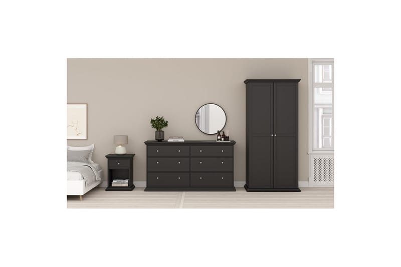 Suneta Garderob 96x200 cm - Svart - Förvaring - Sko- & klädförvaring - Garderober & garderobssystem