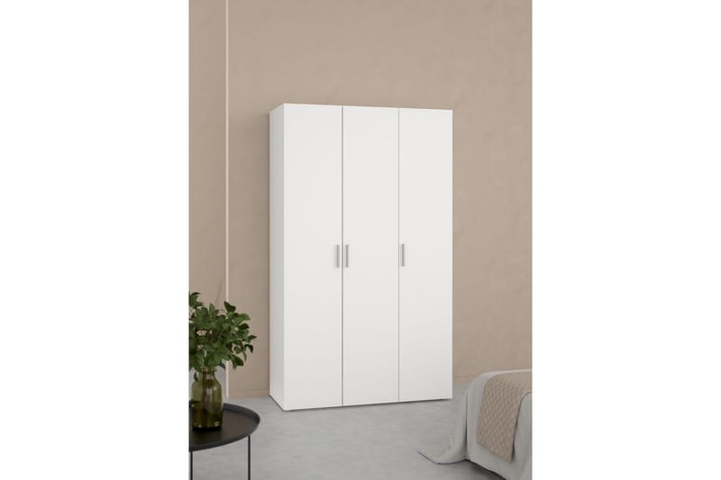 Suntia Garderob 118x201 cm - Vit - Förvaring - Sko- & klädförvaring - Garderober & garderobssystem
