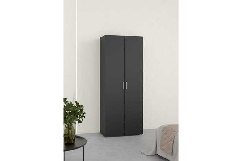 Suntia Garderob 79x201 cm - Svart - Förvaring - Sko- & klädförvaring - Garderober & garderobssystem