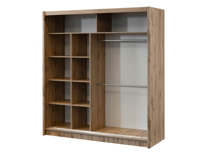 Swanley Garderob med Spegel 203x215 cm - Brun/Vit - Förvaring - Sko- & klädförvaring - Garderober & garderobssystem