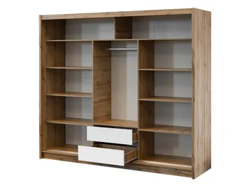 Swanley Garderob med Spegel 250x215 cm - Brun/Vit - Förvaring - Sko- & klädförvaring - Garderober & garderobssystem