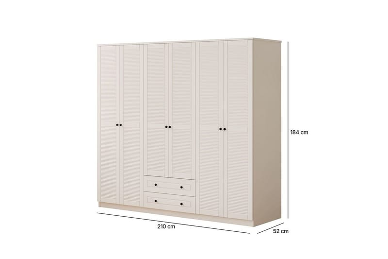 Sylvenor Garderob 210x184 cm - Matt Vit - Förvaring - Sko- & klädförvaring - Garderober & garderobssystem