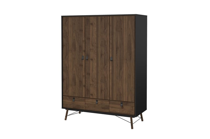 Tadami Garderob 150x200 cm - Svart/Natur - Förvaring - Sko- & klädförvaring - Garderober & garderobssystem