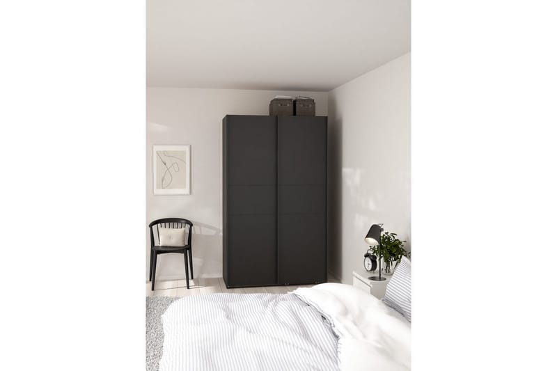 Takeru Garderob 119x200 cm - Svart - Förvaring - Sko- & klädförvaring - Garderober & garderobssystem