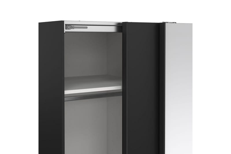 Takeru Garderob med Spegel 119x200 cm - Svart - Förvaring - Sko- & klädförvaring - Garderober & garderobssystem