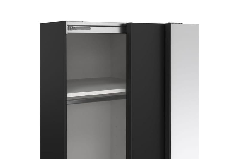 Takeru Garderob med Spegel 119x200 cm - Svart - Förvaring - Sko- & klädförvaring - Garderober & garderobssystem