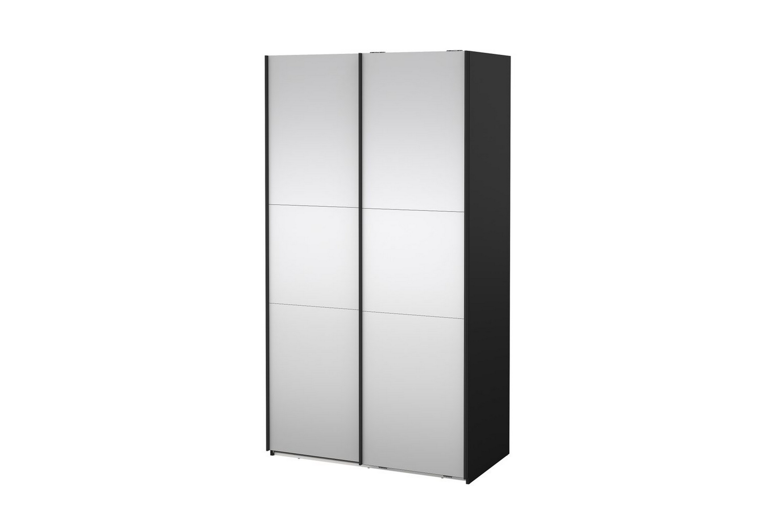 takeru garderob med spegel 119x220 cm - svart